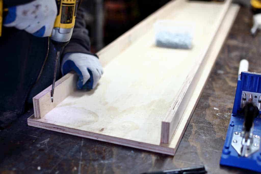 using pocket hole screws for the bench seating