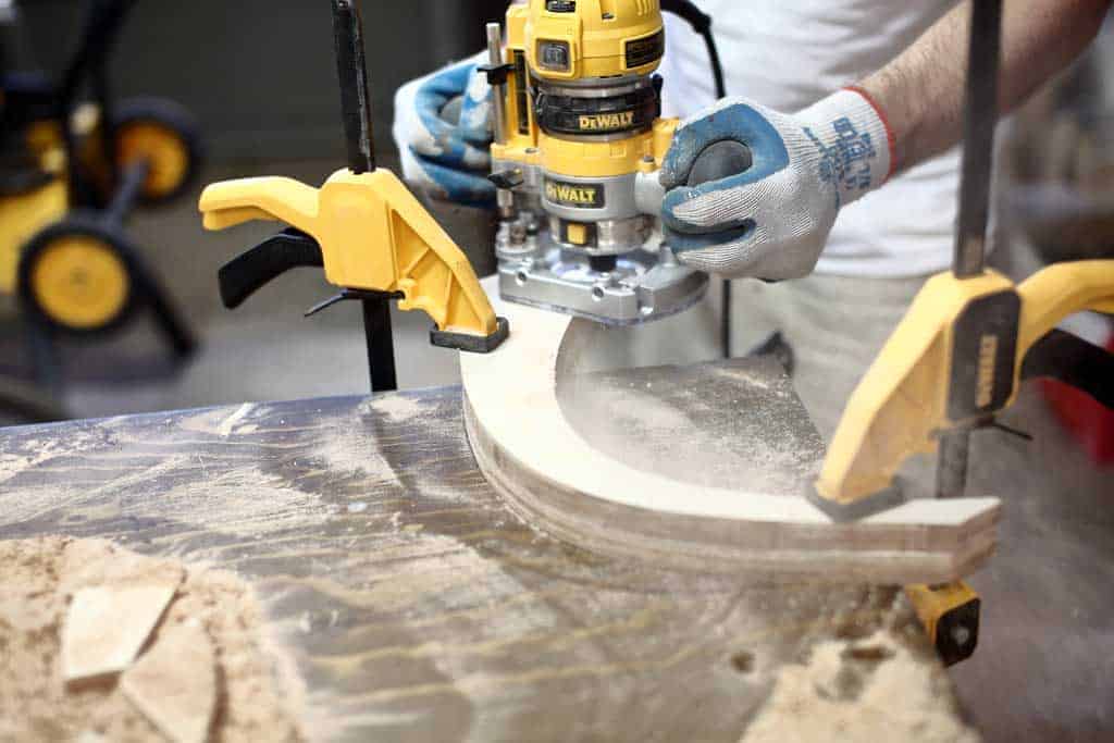 using wood router to trim plywood
