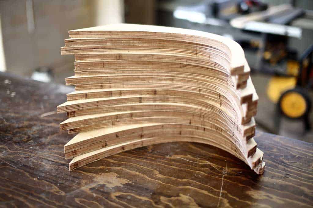 cut legs for bench with curved legs