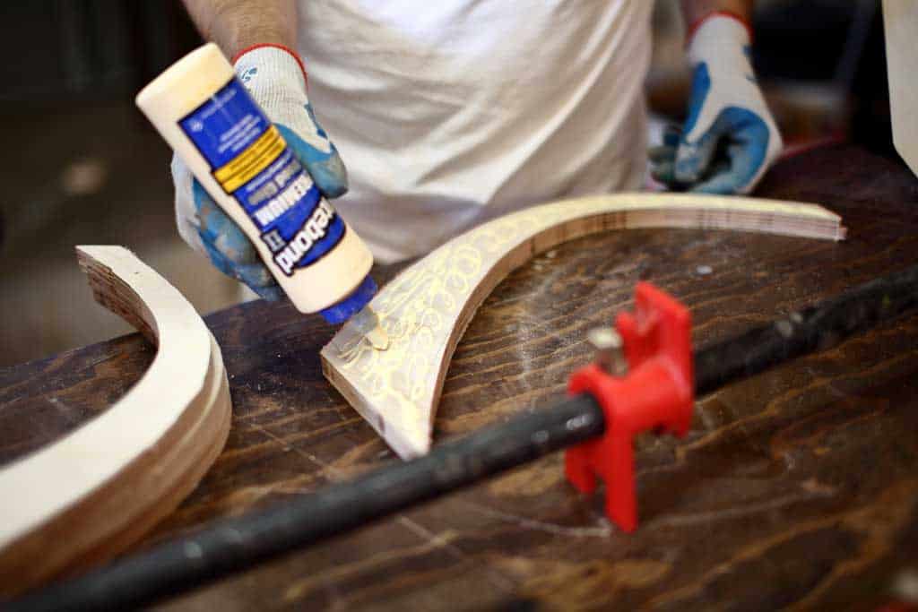 using wood glue to glue plywood together