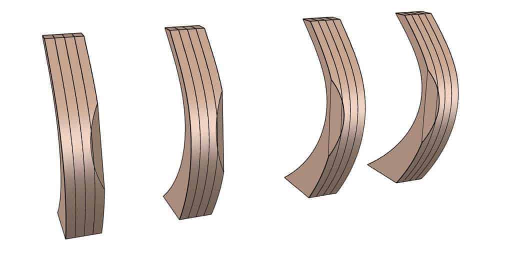 trimming curved legs at 45 degrees