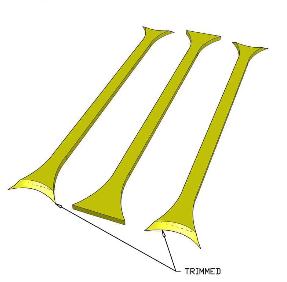 trimming the stretcher boards