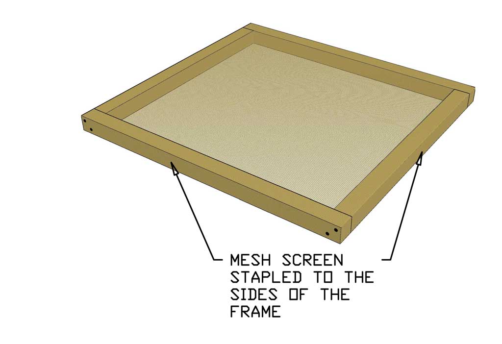 mesh screen floor for DIY Glass Incubator