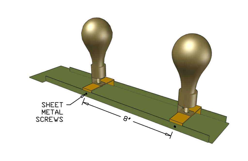 attaching light bulbs inside the incubator