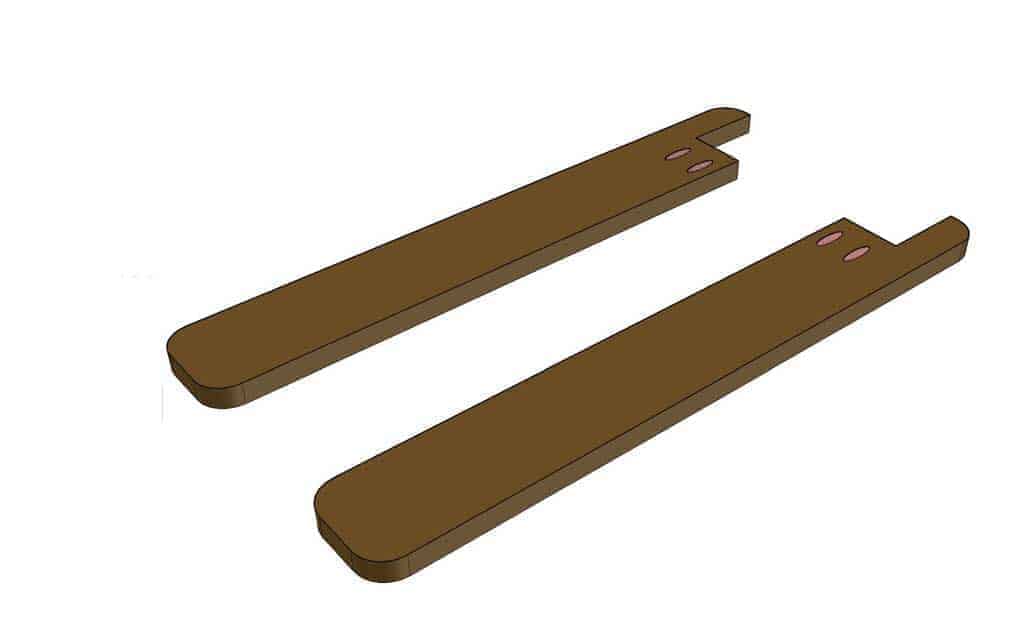 cutting out armrest of the swing bench