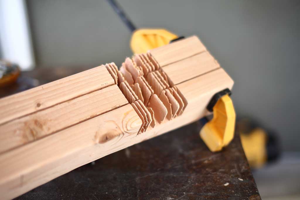 notch out cut on the 2x4 boards