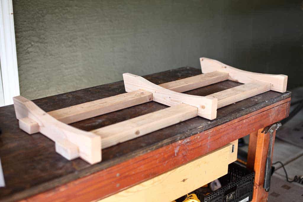 bottom frame for the DIY Outdoor swing Bench