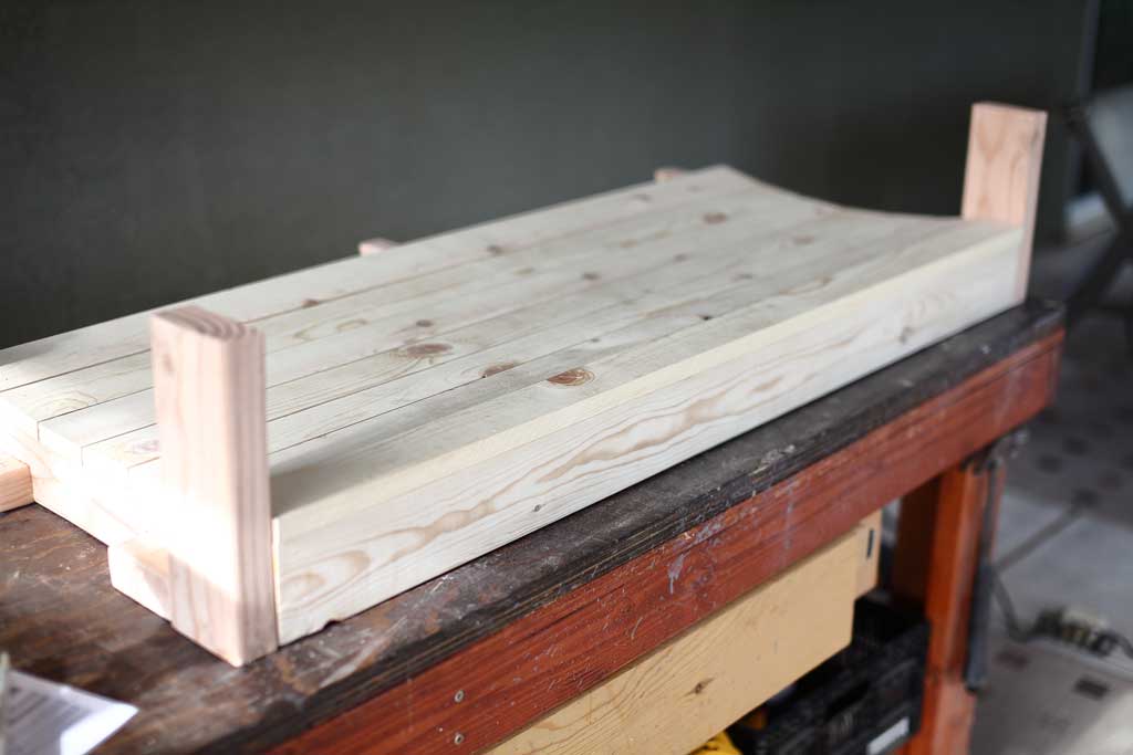 attaching armrest support for the DIY Outdoor swing Bench