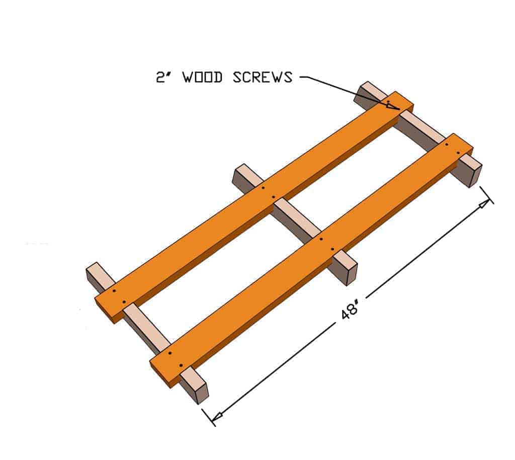 supports for seat of the DIY swing bench