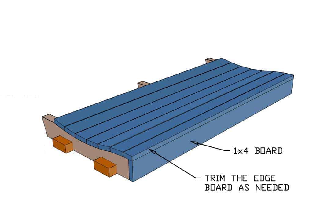 attaching seat boards to DIY swing bench
