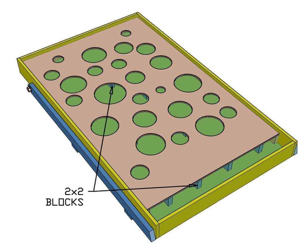 blocks that hold the maze board