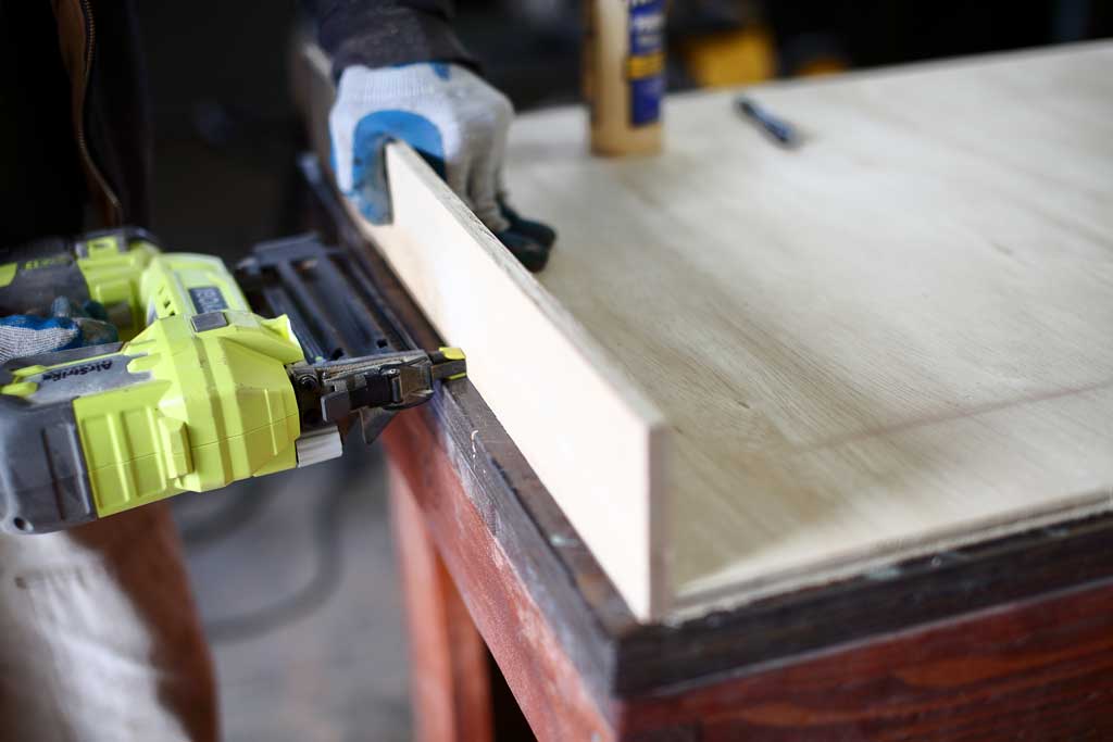 using nail gun to nail plywood