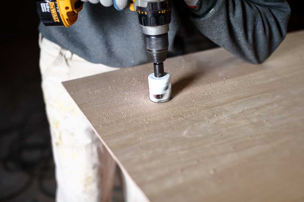 drilling holes for wall ball maze