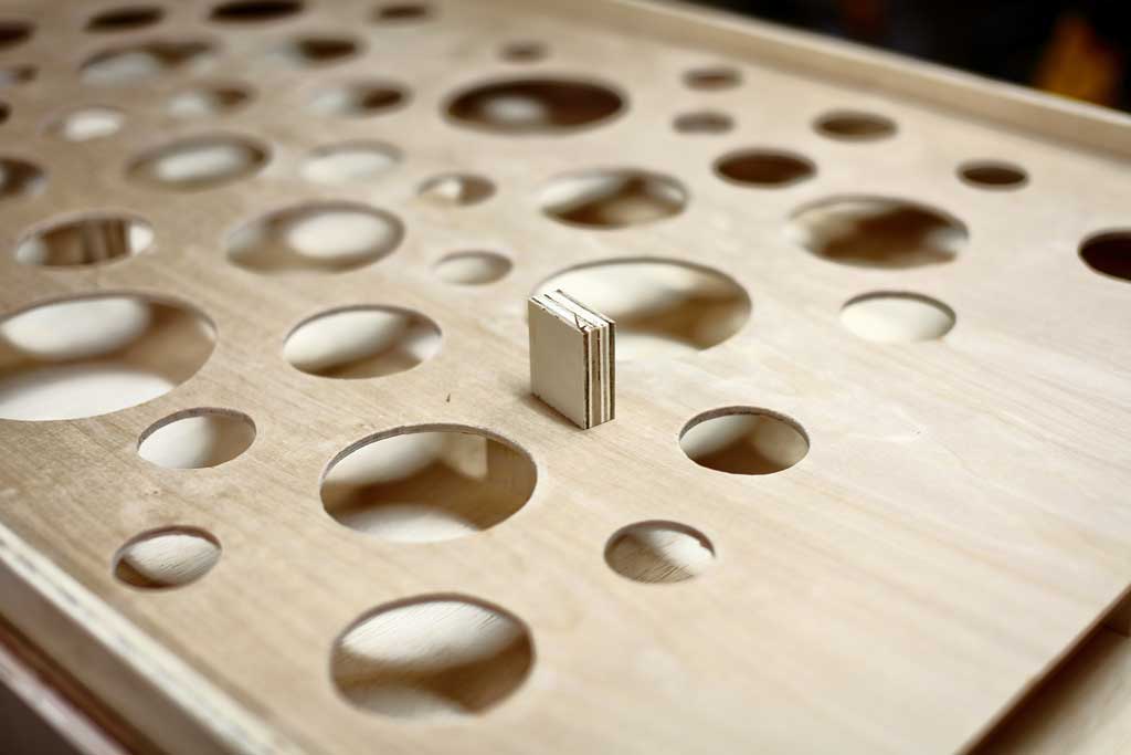 block that support the maze board