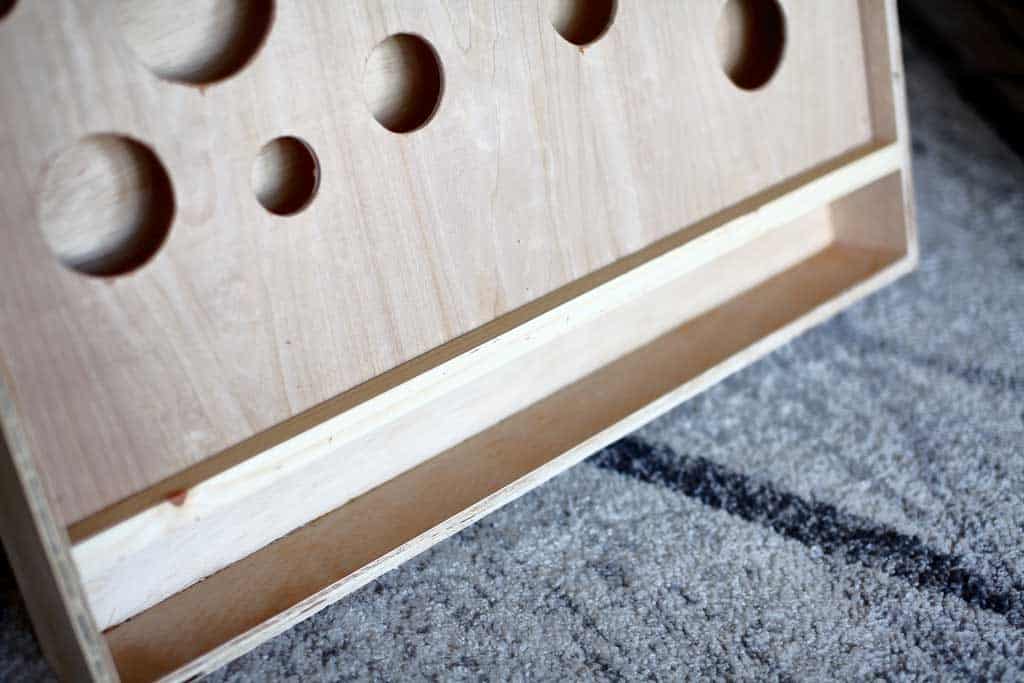 attaching wood strip for ball holder