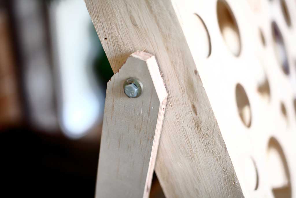 attaching bolt and nut for the DIY Wall Ball Maze Game