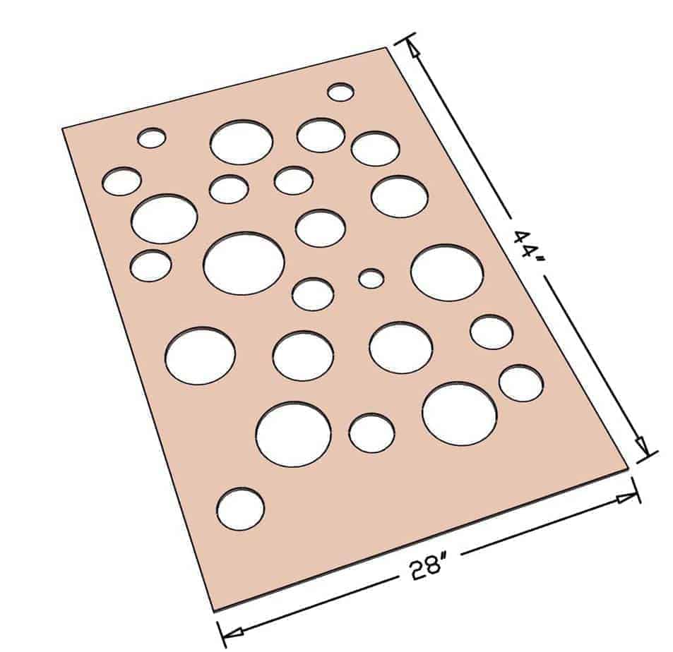 cutting holes for the maze wall ball