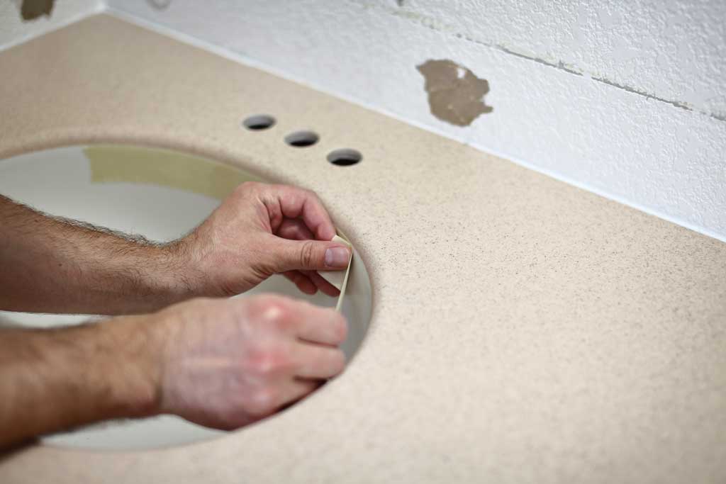 taping sink for epoxy