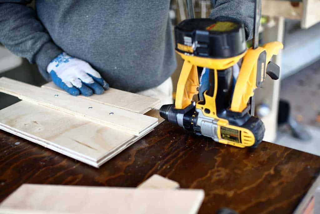 drilling holes in slats for louvers