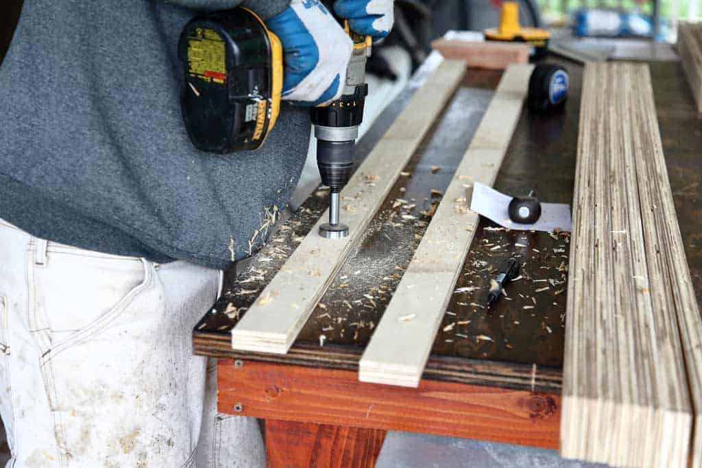 drilling hole for frameless hinges for DIY plantation shutters