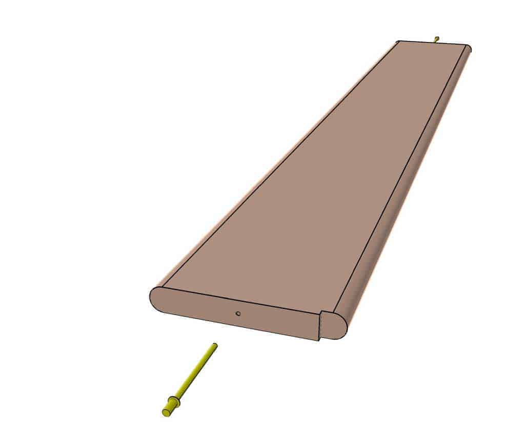 drilling hole in each slat of plantation louvers