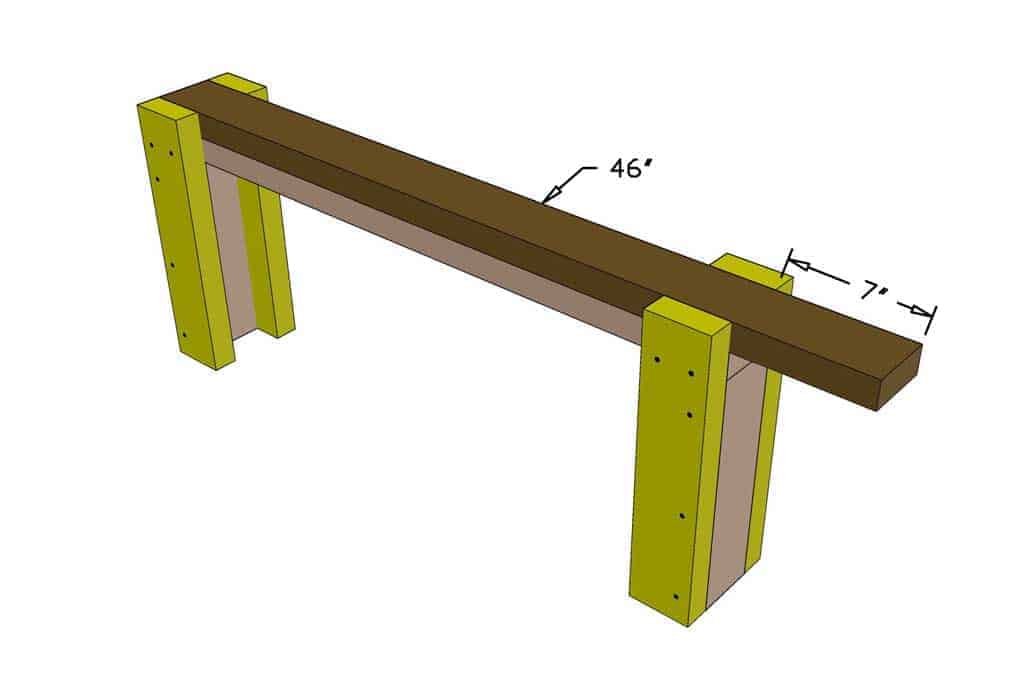 add 2x4 support for the bench