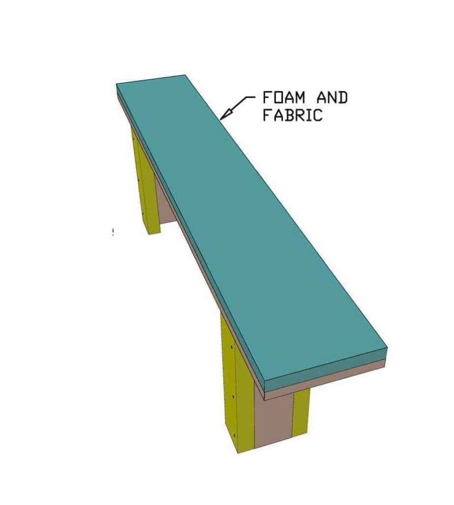 add cushion on top of DIY Workout Bench Press