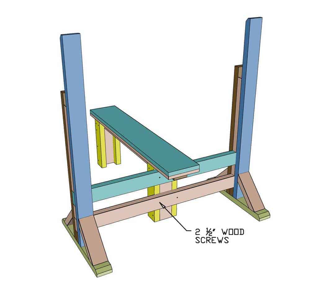 attach bench press to the workout stand