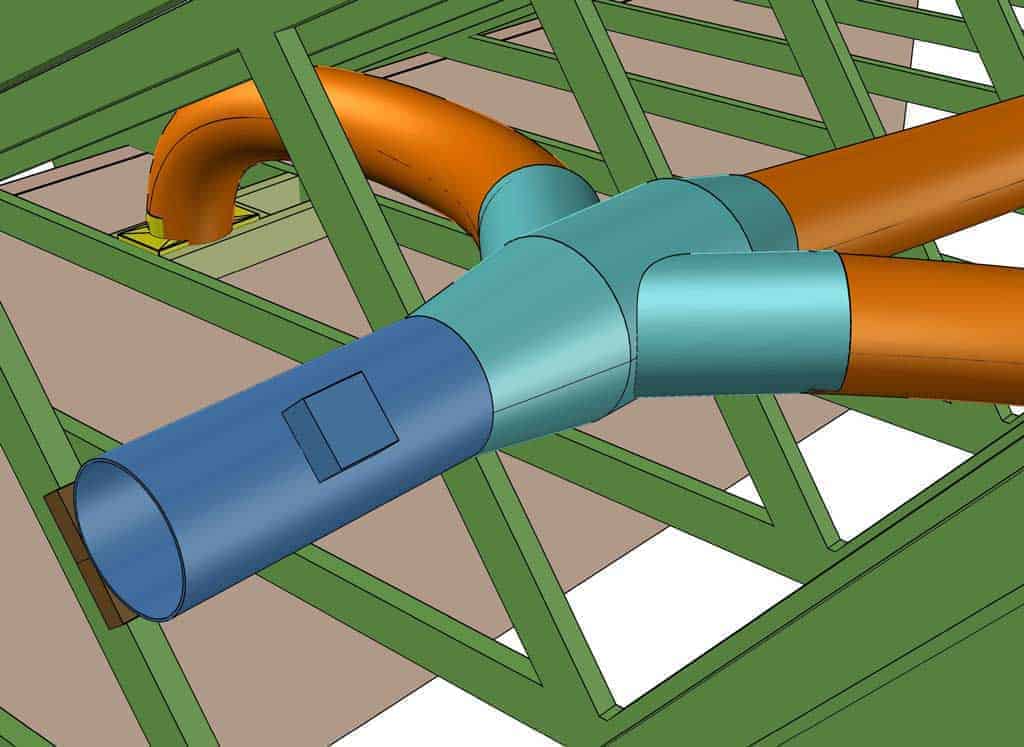 connecting flex duct to wye branch for whole house fan