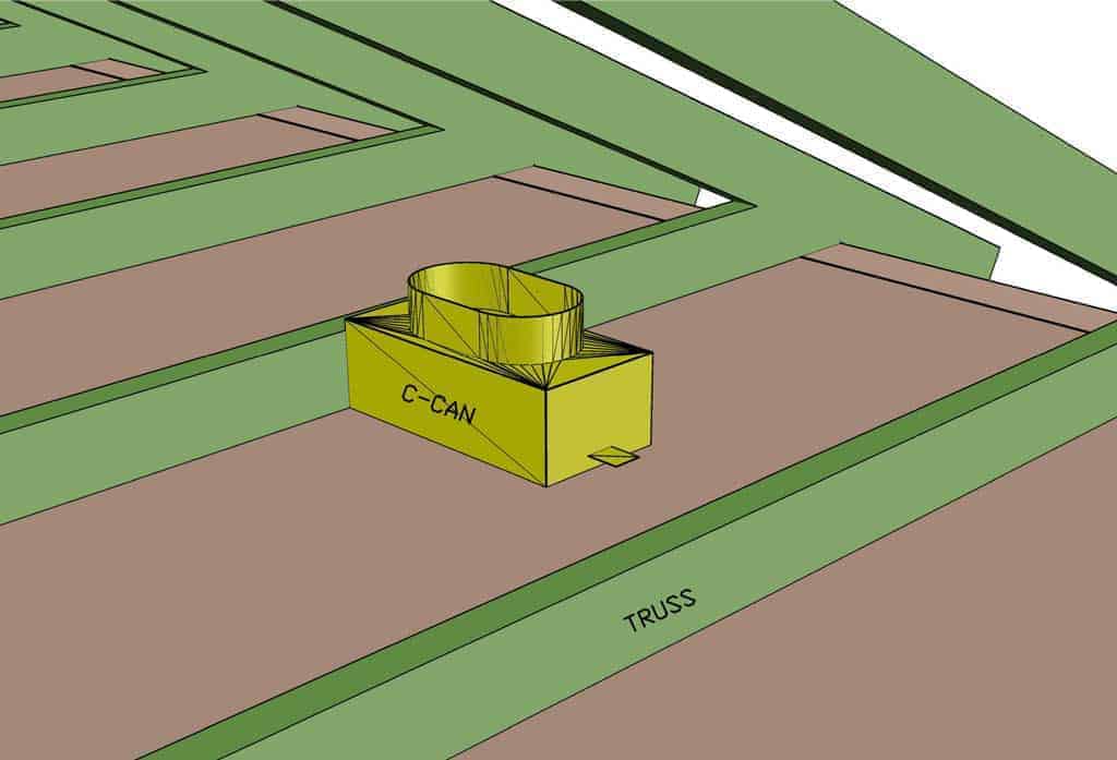 attaching c-can box to ceiling truss