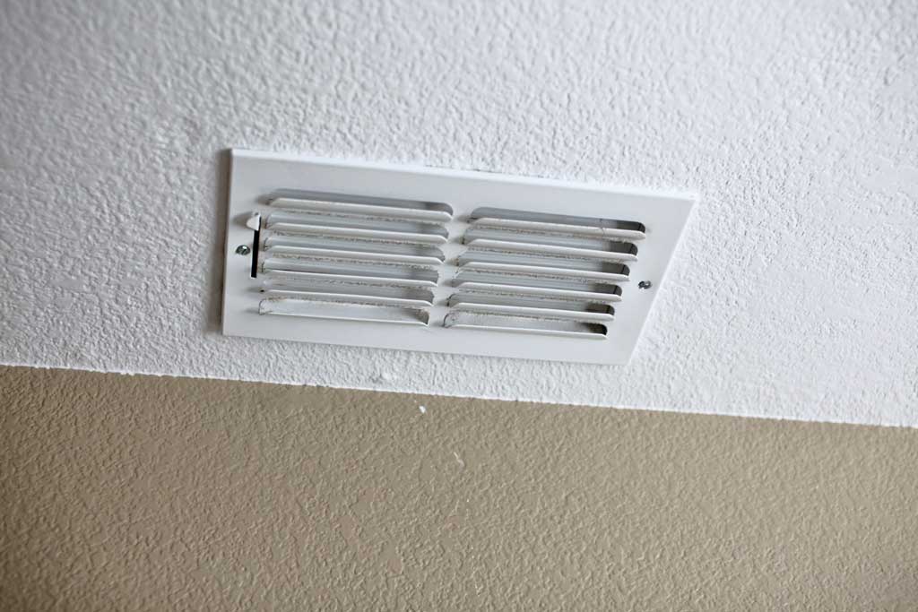 attaching register to ceiling