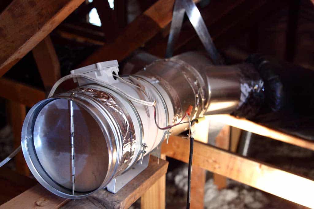 backdraft damper on whole house fan