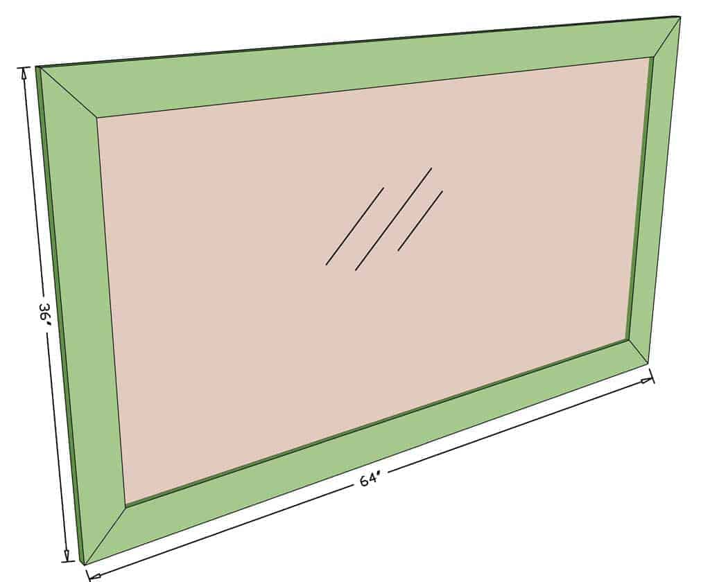 DIY Bathroom Mirror Frame dimensions 