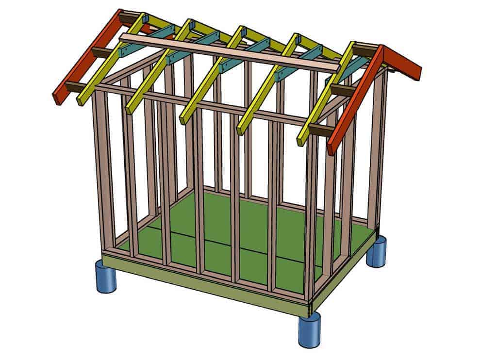 attaching trusses of the chicken coop