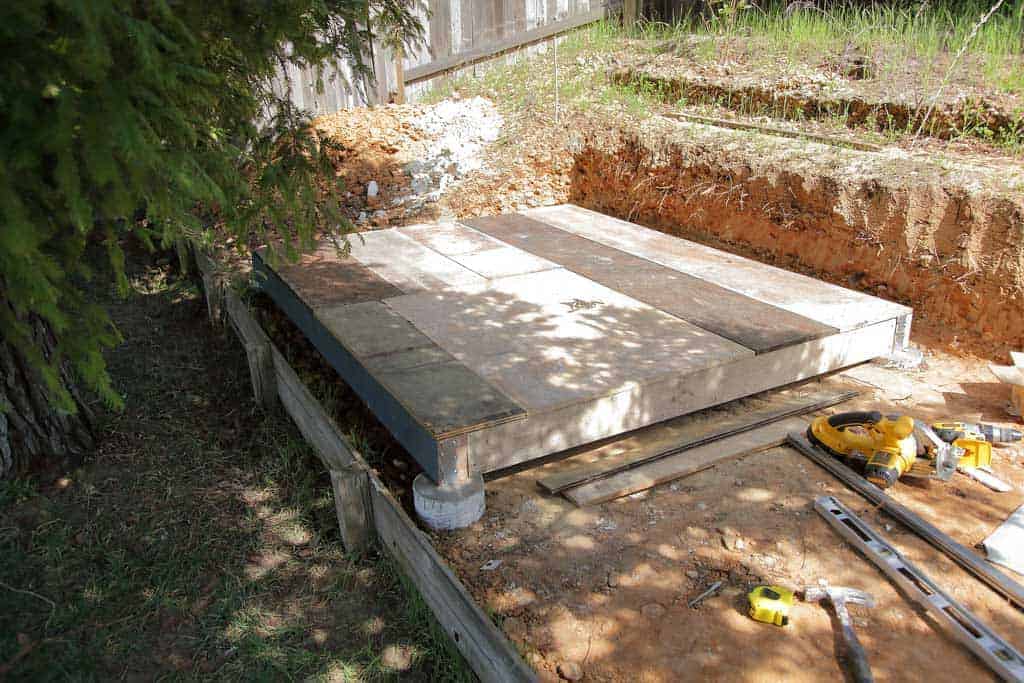 foundation for the DIY Chicken Coop