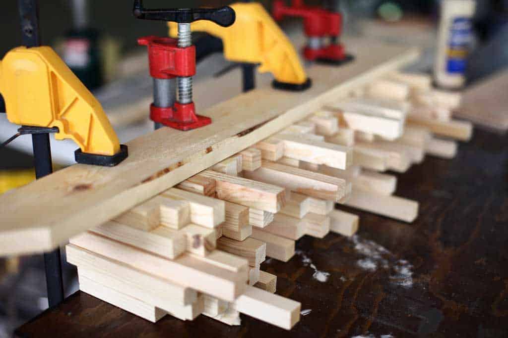 clamping blocks together for light fixture