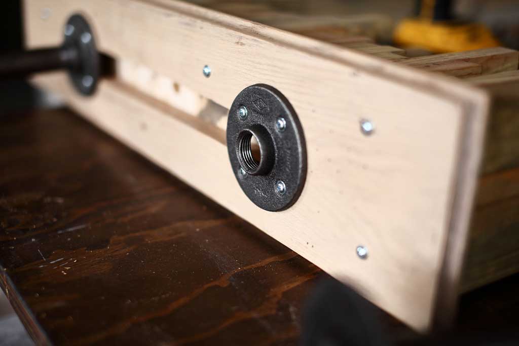 steel floor flange on light fixture