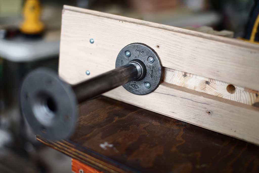 attaching steel pipe flange to light fixture
