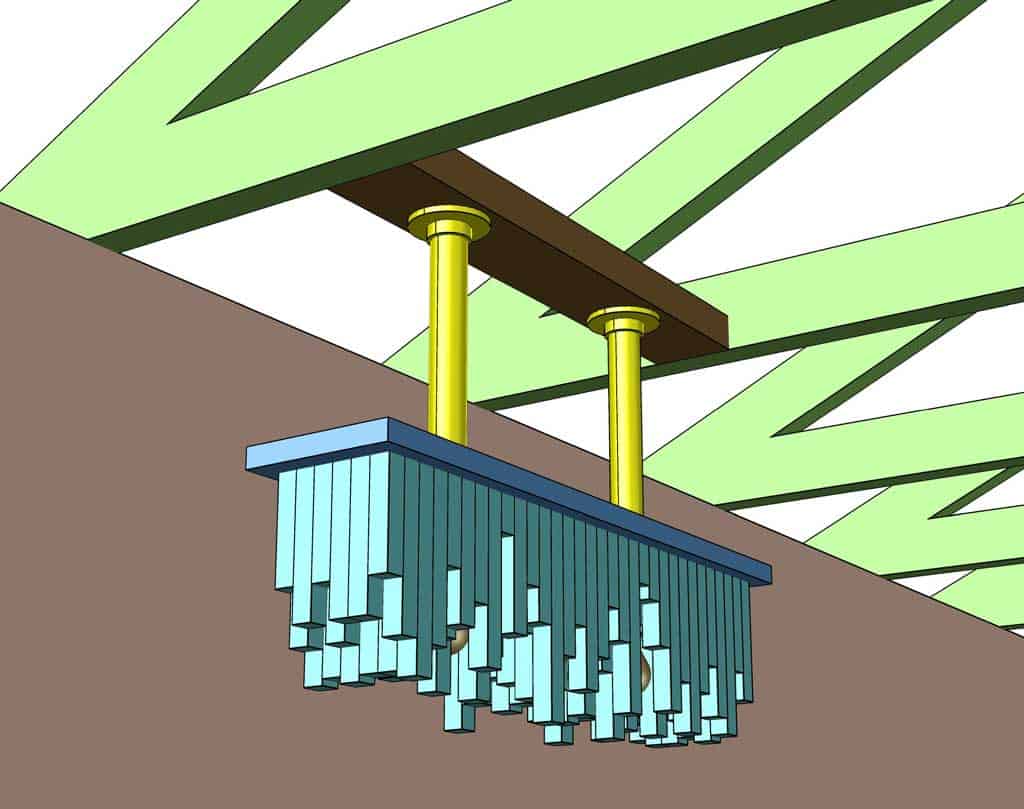 hanging the light fixture from 2x4 brace
