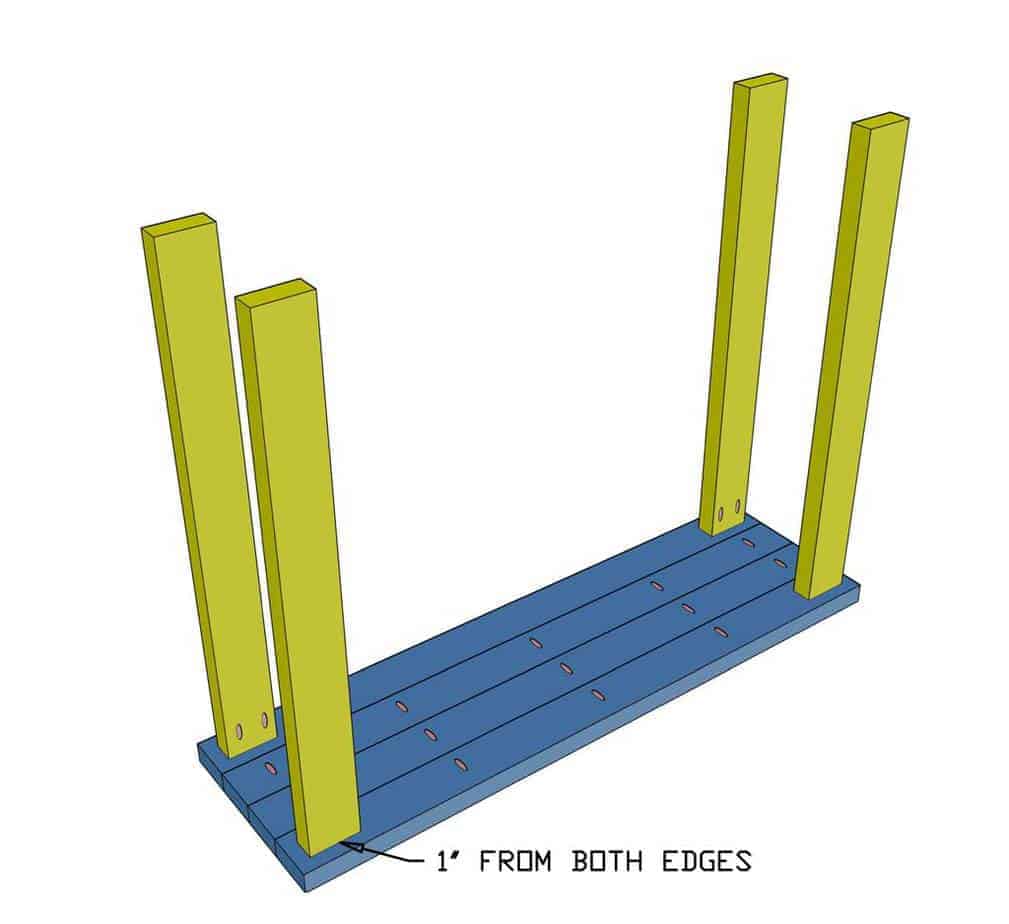 attaching legs to the tabletop