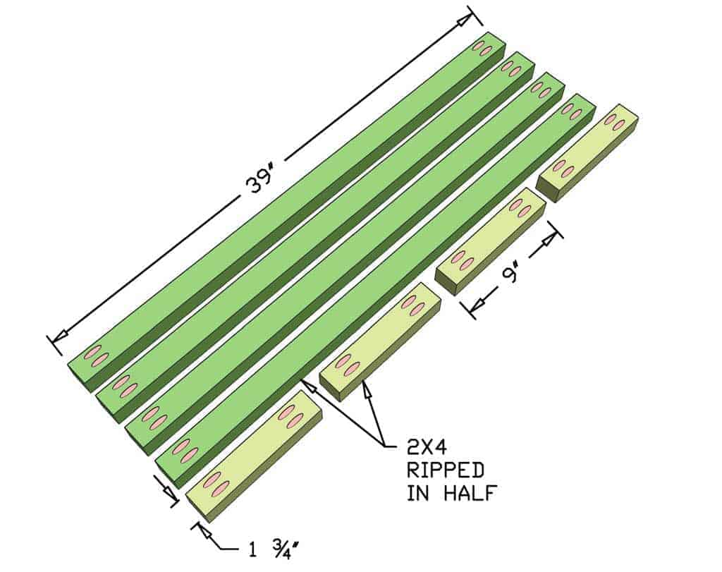 cutting leg supports for entryway table