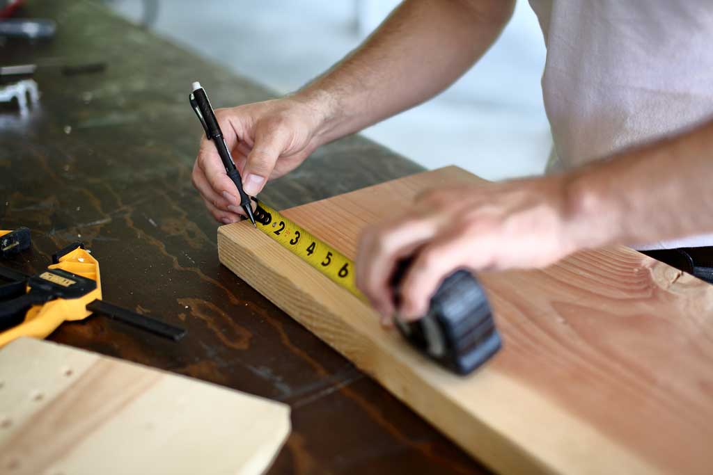 measuring and marking on 2x12 board