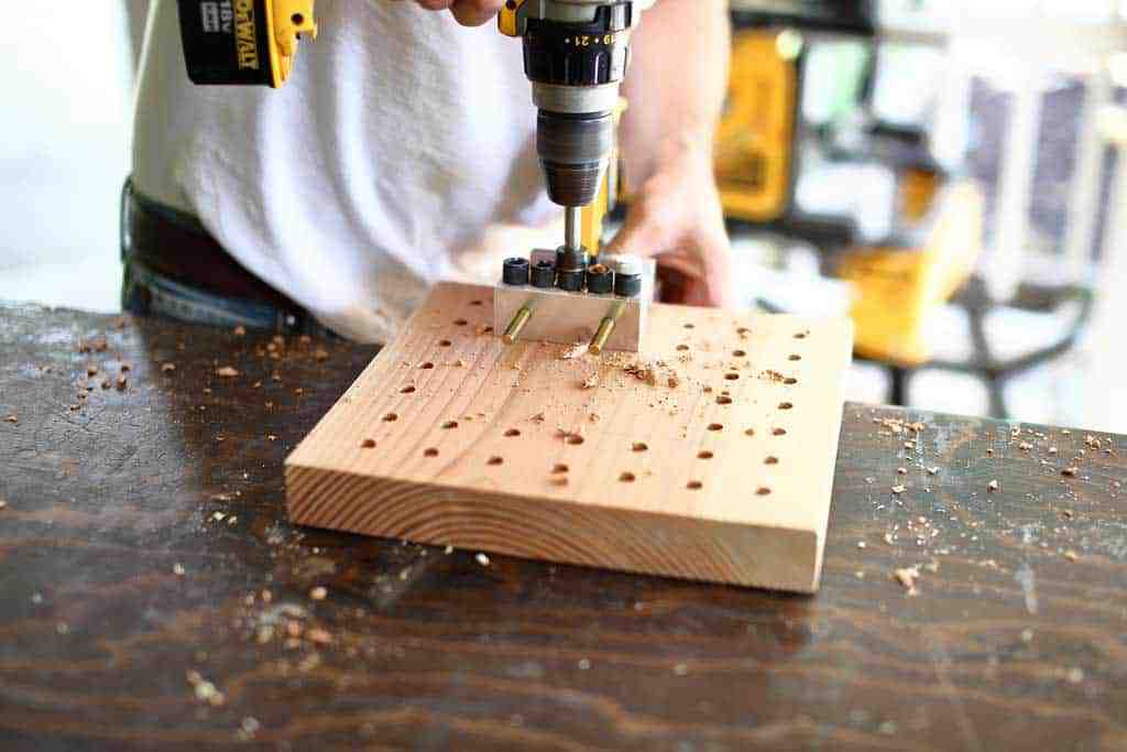 drilling holes for DIY memory chess game