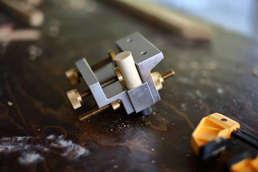 clamping chess piece in dowelmax jig