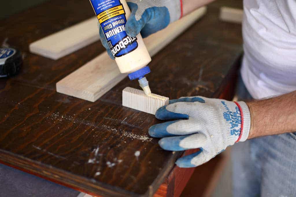 gluing wood pieces together