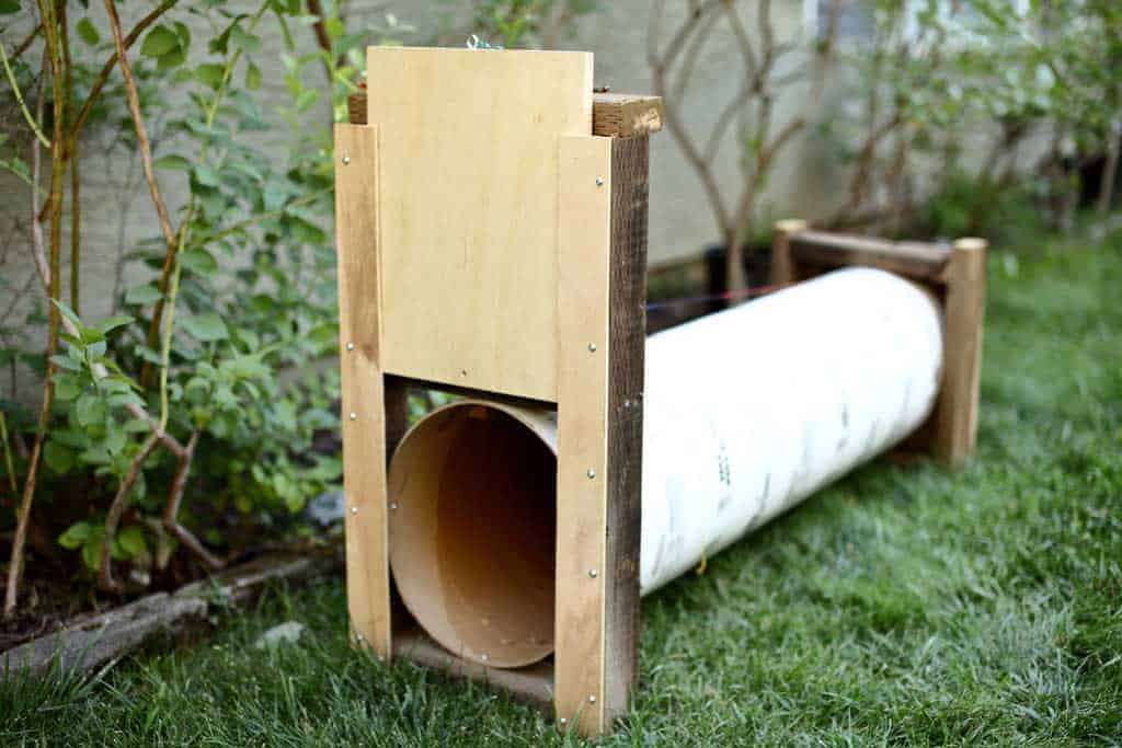 DIY skunk trap using tube form