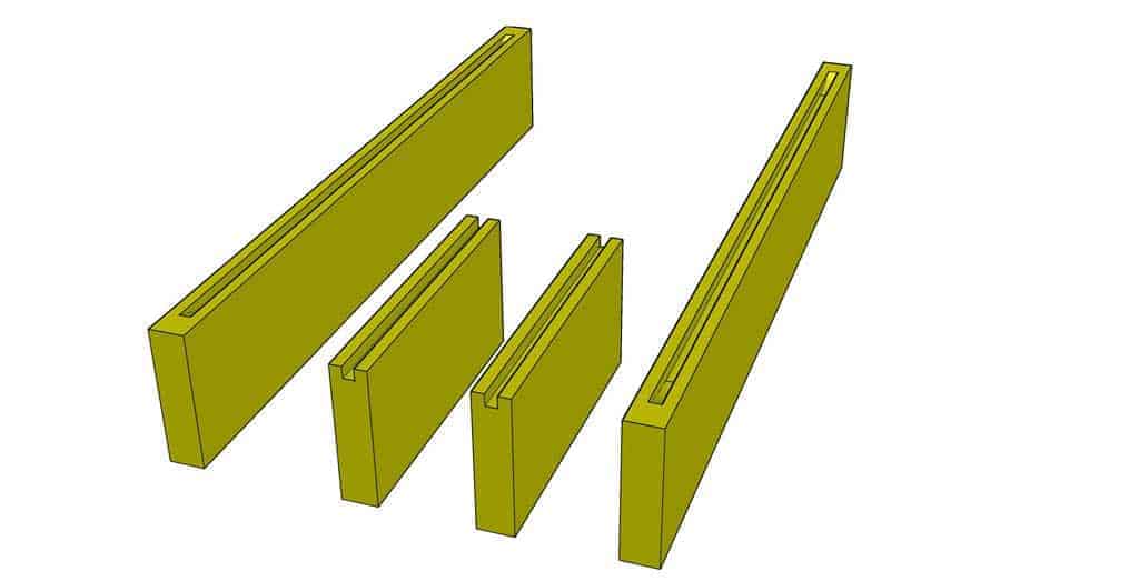 cut rail and style board of the cabinet door