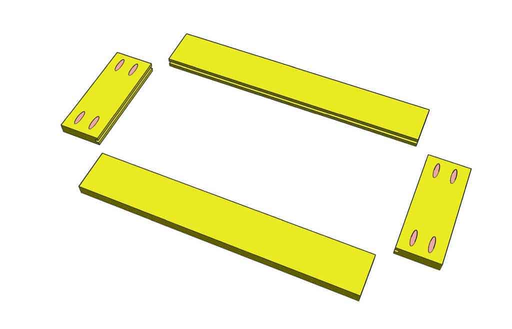 drill pocket holes in the board of the door