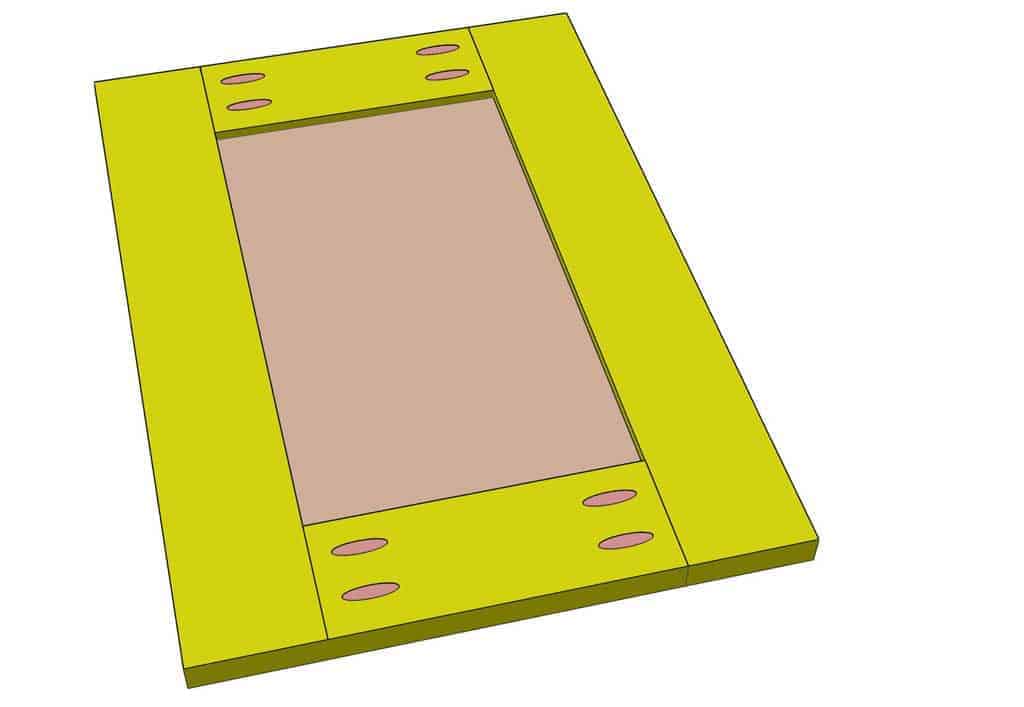 attach boards together for the DIY Bathroom Cabinet