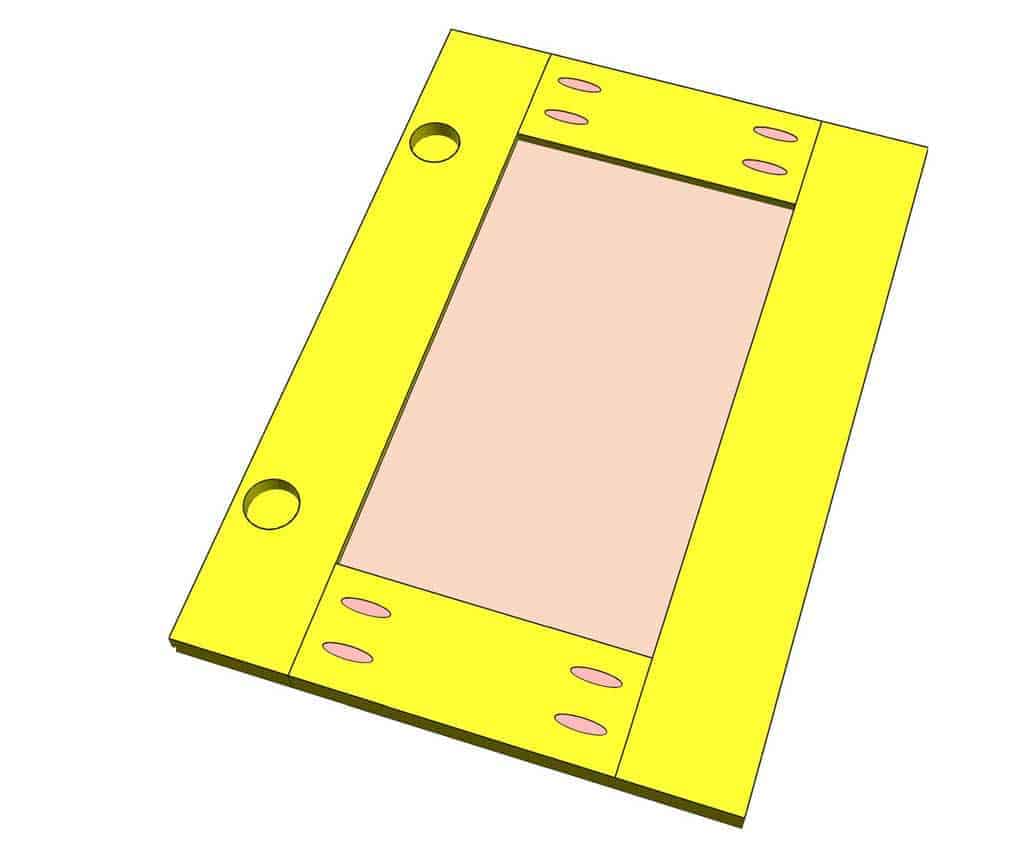 drill holes for the hinges of the DIY Bathroom Cabinet